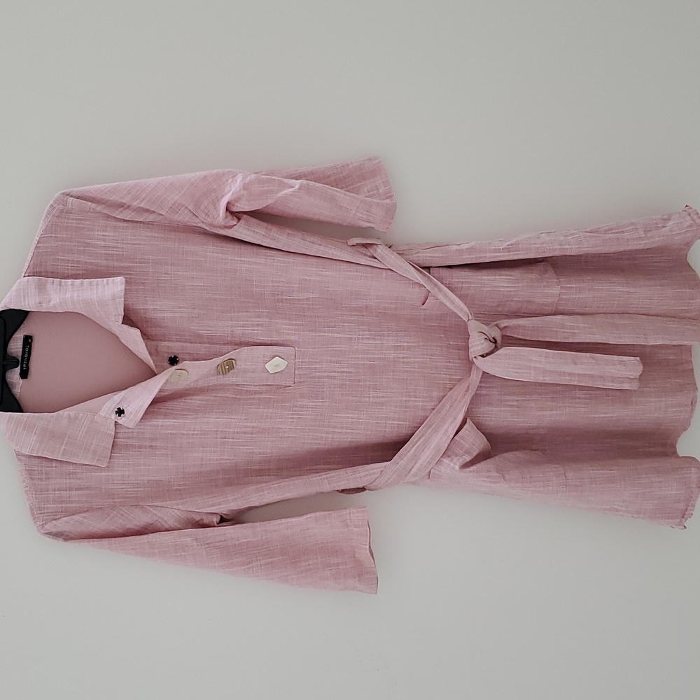 Trendyol Linen Like Lined Cotton Dress with Pockets